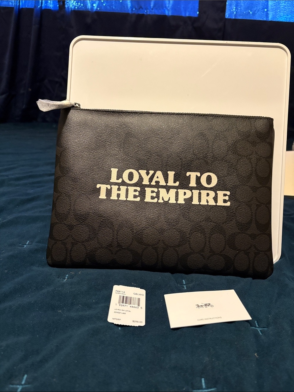 Coach Black 'Loyal to the Empire' Leather Zip Clutch